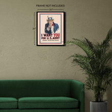 Load image into Gallery viewer, Digitally Restored and Enhanced 1917 Uncle Sam I Want You Poster Matte - Vintage Uncle Sam Wall Art Poster - I Want You For US Army Poster Matte Print