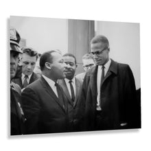 Load image into Gallery viewer, Digitally Restored and Enhanced 1964 Martin Luther King & Malcolm X Photo Print - Vintage Photo of Malcolm X and Martin Luther King Jr Poster Wall Art