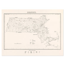 Load image into Gallery viewer, Digitally Restored and Enhanced 1970 Massachusetts Map Print - Old Map of Massachusetts State County Subdivisions Towns & Places - Vintage MA Map Poster