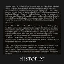 Load image into Gallery viewer, Digitally Restored and Enhanced 1869 Decatur Illinois Map Poster - Vintage Bird's Eye View Map of Decatur City Macon County Illinois Wall Art Print