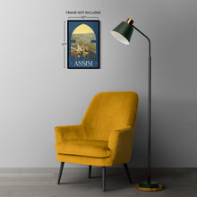 Load image into Gallery viewer, Digitally Restored and Enhanced 1920 Assisi Italy Medieval Hill Town Travel Poster - European Tourism Art - Archival Reproduction