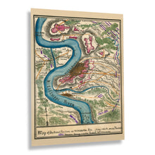Load image into Gallery viewer, Digitally Restored and Enhanced 1863 Vicksburg Mississippi Civil War Map - Confederate Battlefield Campaign - Military History Cartography - Archival Reproduction