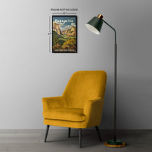 Cargar imagen en el visor de la galería, Digitally Restored and Enhanced 1945 Yosemite National Park United Airlines Travel Poster - Golden Age Aviation - California Art - Archival Print