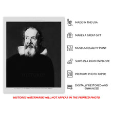 Load image into Gallery viewer, Digitally Restored and Enhanced 1890 Galileo Galilei Photo Print - Vintage Photo of Galileo Galilei The Father of Observational Astronomy Wall Art Poster