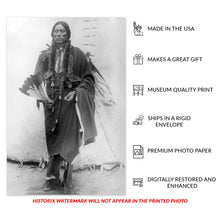 Load image into Gallery viewer, Digitally Restored and Enhanced 1909 Quanah Parker Portrait Photo - Vintage Portrait Photo of Quanah Parker The Comanche Empire Tribal Chief Print Wall Art