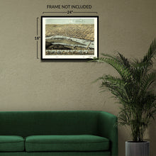 Load image into Gallery viewer, Digitally Restored and Enhanced 1867 Saginaw City Michigan Map Poster - Bird's Eye View of Saginaw Michigan Wall Art Print - Vintage Michigan Map History