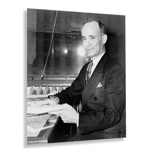 Load image into Gallery viewer, Digitally Restored and Enhanced 1937 Napoleon Hill Poster Photo - Old Portrait Photo of Napoleon Hill Holding His Book Think and Grow Rich Wall Art Print