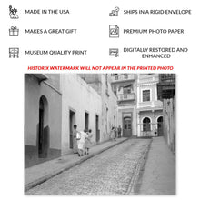 Cargar imagen en el visor de la galería, Digitally Restored and Enhanced 1942 San Juan Puerto Rico Photo Print - Vintage Photo of People Carrying Water in San Juan Puerto Rico Poster