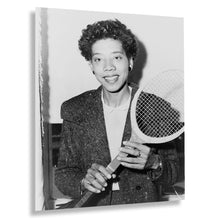 Cargar imagen en el visor de la galería, Digitally Restored and Enhanced 1956 Althea Gibson Photo Print - Vintage Portrait Photo of Tennis Player Althea Gibson Poster Holding Tennis Racquet