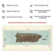 Load image into Gallery viewer, Digitally Restored and Enhanced 1952 Puerto Rico Map Poster - Vintage Wall Map of Puerto Rico E Islas Limitrofes - Old Puerto Rico Map Wall Art Print
