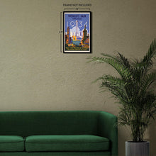 Load image into Gallery viewer, Digitally Restored and Enhanced 1934 Chicago Worlds Fair Foreign Villages Art Deco Poster - International Exposition History - Archival Reproduction
