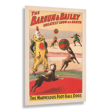 Load image into Gallery viewer, Digitally Restored and Enhanced 1900 Barnum & Bailey Circus Poster - Marvelous Football Dogs Trained Act - Victorian Sports - Archival Print
