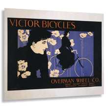 Load image into Gallery viewer, Digitally Restored and Enhanced 1896 Victor Bicycles Women Cycling Poster - Art Nouveau Era - Victorian Sports Art - Archival Reproduction