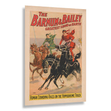 Cargar imagen en el visor de la galería, Digitally Restored and Enhanced 1900 Barnum & Bailey Circus Poster - Roman Standing Races Hippodrome Track - Victorian Equestrian - Archival Print