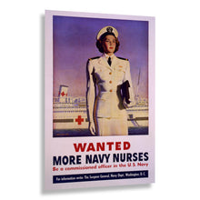 Load image into Gallery viewer, Digitally Restored and Enhanced 1944 Wanted Navy Nurses WWII Recruiting Poster - World War II Military Propaganda - Archival Reproduction