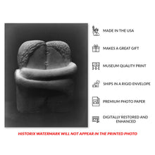 Load image into Gallery viewer, Digitally Restored and Enhanced 1913 The Kiss Photo Print - Vintage Photo of The Kiss Sculpture by Constantine Brancusi - The Kiss Poster Wall Art Print