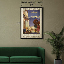 Cargar imagen en el visor de la galería, Digitally Restored and Enhanced 1938 Guatemala Vintage Airline Travel Poster - Golden Age Central America Aviation - Museum-Quality Print