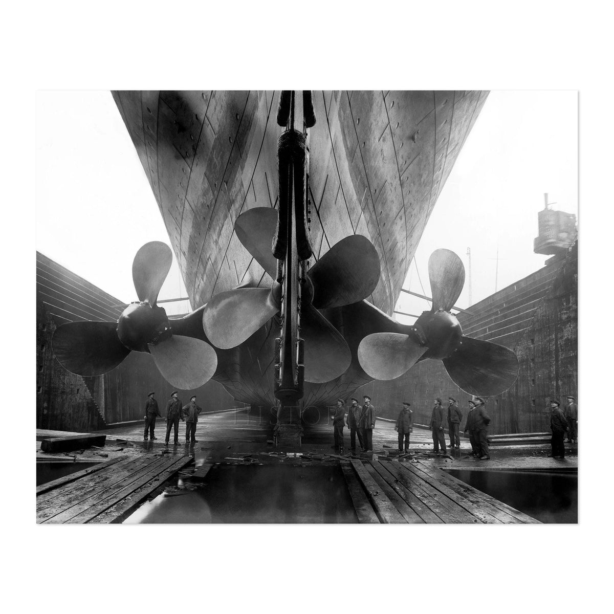 16x24 Titanic Propellers Photo Poster Print, 2024 Black and White 1911 Vintage Art