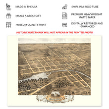 Load image into Gallery viewer, Digitally Restored and Enhanced 1869 Naperville Illinois Map Poster - Old Bird's Eye View of Naperville IL - Naperville Dupage County Illinois Wall Art