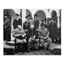 Load image into Gallery viewer, Digitally Restored and Enhanced 1945 The Big Three Yalta Conference Photo Print - Vintage Photo of The Yalta Conference of The Big Three Wall Art Poster