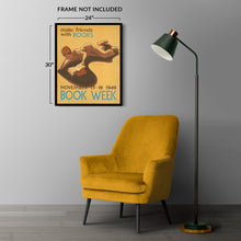 Cargar imagen en el visor de la galería, 1949 Make Friends with Books Book Week Poster - Mid-Century Library Promotion - Vintage Reading Art - Archival Reproduction
