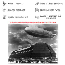 Load image into Gallery viewer, Digitally Restored and Enhanced 1931 USS Akron Photo Print - Vintage Photo of The US Navy Uss Akron at Goodyear Zeppelin Dock Akron Ohio Poster Wall Art