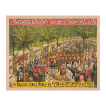 Load image into Gallery viewer, Digitally Restored and Enhanced 1897 Barnum & Bailey Circus Poster - Jungle Menagerie Exotic Animals - Gilded Age Entertainment - Archival Print