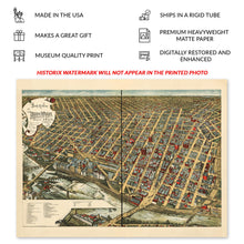 Cargar imagen en el visor de la galería, Digitally Restored and Enhanced 1891 Bird's Eye View of Minneapolis Minnesota Map - Vintage Aerial Cartography - Historic City Panorama - Archival Reproduction