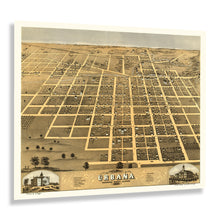 Load image into Gallery viewer, Digitally Restored and Enhanced 1869 Urbana Champaign Illinois Map Print - Vintage Bird's Eye View of Urbana City Champaign Illinois Map Poster Wall Art