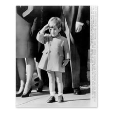 Load image into Gallery viewer, Digitally Restored and Enhanced 1963 John F Kennedy Jr Photo Print - Vintage Photo of John F Kennedy Jr Saluting - Old Photo of JFK Jr Wall Art Print