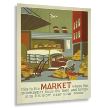 Load image into Gallery viewer, Digitally Restored and Enhanced 1936 Food Market Storekeeper New York WPA Federal Art Project Education Poster - Depression Era Art Deco - Archival Reproduction