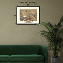 Load image into Gallery viewer, Digitally Restored and Enhanced 1869 Naperville Illinois Map Poster - Old Bird's Eye View of Naperville IL - Naperville Dupage County Illinois Wall Art