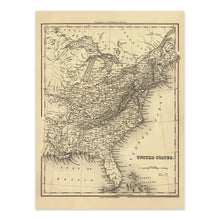 Load image into Gallery viewer, Digitally Restored and Enhanced 1835 Map of Eastern United States Poster - Vintage Eastern Half Map of the United States Wall Art - Old USA Map Poster Print