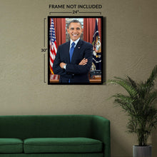 Cargar imagen en el visor de la galería, Digitally Restored and Enhanced Barack Obama 44th President of the United States Official Portrait Photo Print Poster