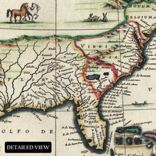 Cargar imagen en el visor de la galería, Digitally Restored and Enhanced 1652 North America Map Poster - Old Map Print of America Septentrionalis - Vintage Map of North America Wall Art Print