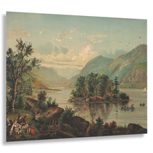 Cargar imagen en el visor de la galería, Digitally Restored and Enhanced 1882 Picnic at Lake George New York Gilded Age Victorian Print - Americana Scenic Art - Archival Reproduction