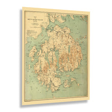 Load image into Gallery viewer, Digitally Restored and Enhanced 1893 Mount Desert Island Maine Map - Vintage Map of Maine Poster - Old Map of Mount Desert Island Maine Wall Art Print