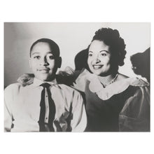 Load image into Gallery viewer, Digitally Restored and Enhanced 1950 Emmett Till Photo Print - Vintage Photo of Emmett Till & Mamie Till Wall Art Print - Old Photo of Emmett Till Poster