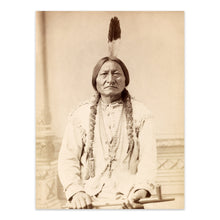 Load image into Gallery viewer, Digitally Restored and Enhanced 1885 Sitting Bull Photo Print - Vintage Portrait Photo of Chief Sitting Bull Lakota Warrior Holding Peace Pipe Wall Art