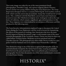 Load image into Gallery viewer, Digitally Restored and Enhanced 1936 Florence Owens Thompson Photo Print - Old Photo of Florence Owens Thompson Migrant Mother Print Wall Art Poster