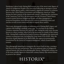 Load image into Gallery viewer, Digitally Restored and Enhanced 1885 Sitting Bull Photo Print - Vintage Portrait Photo of Chief Sitting Bull Lakota Warrior Holding Peace Pipe Wall Art