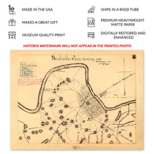 Cargar imagen en el visor de la galería, Digitally Restored and Enhanced 1863 Nashville Tennessee and Vicinity Map Print - Vintage Map of Nashville TN Poster - Tennessee Map Wall Art