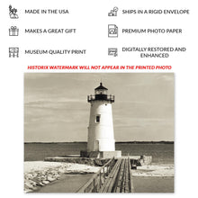 Cargar imagen en el visor de la galería, Digitally Restored and Enhanced 1953 Edgartown Light Photo Print - Vintage Photo of Edgartown Harbor Light at Martha's Vineyard Island Poster