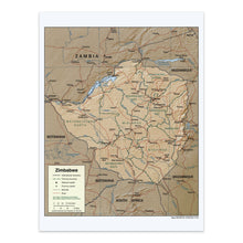Load image into Gallery viewer, Digitally Restored and Enhanced 2002 Zimbabwe Map Poster - Restored Map of Zimbabwe South Africa Wall Art Print - Zimbabwe South Africa Map Print
