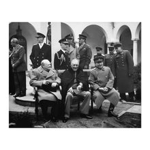 Load image into Gallery viewer, Digitally Restored and Enhanced 1945 The Big Three Yalta Conference Photo Print - Vintage Photo of The Yalta Conference of The Big Three Wall Art Poster