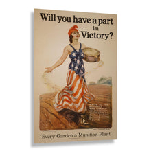 Load image into Gallery viewer, Digitally Restored and Enhanced 1918 Victory Garden Liberty Sowing Seeds WWI Poster - World War I Home Front Propaganda - Archival Reproduction