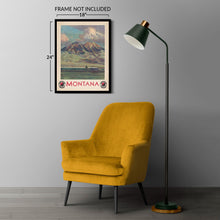 Cargar imagen en el visor de la galería, Digitally Restored and Enhanced 1920 Montana Railroad Travel Poster - Vintage Steam Train Absaroka Mountains - American Railway Tourism Art - Museum-Quality Print