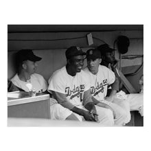 Load image into Gallery viewer, Digitally Restored and Enhanced 1953 Jackie Robinson & Pee Wee Reese Print Photo - Old Photo of Brooklyn Dodgers Jackie Robinson and Pee Wee Reese Wall Art