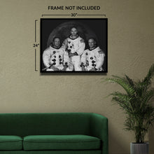 Load image into Gallery viewer, Digitally Restored and Enhanced 1969 Apollo 11 Crew Photo Print - Old Photo of Apollo 11 Space Crew Neil Armstrong Buzz Aldrin & Michael Collins Poster