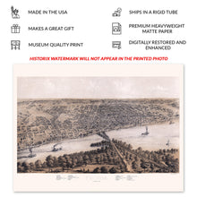 Load image into Gallery viewer, Digitally Restored and Enhanced 1867 Peoria Illinois Map Poster - Old Bird's Eye View Map of Peoria Illinois Poster - Vintage Peoria IL Wall Art Print